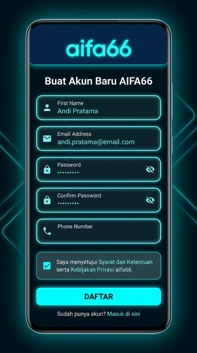 Cara Mudah Membuat Akun aifa66 untuk Android