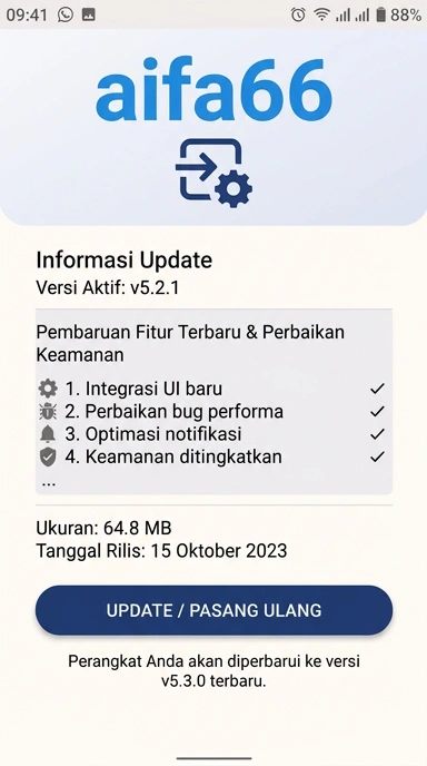 Riwayat Versi aifa66 untuk Pengguna Android