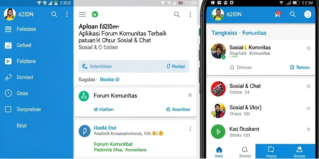 Antarmuka aplikasi 62IDN yang menarik dan interaktif.
