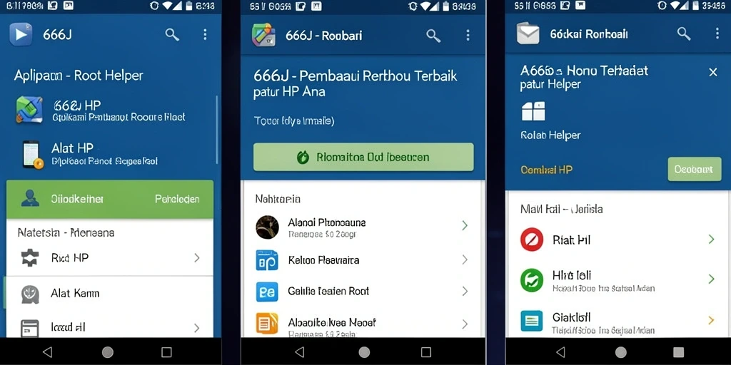 Antarmuka aplikasi 666J untuk proses rooting yang efisien.