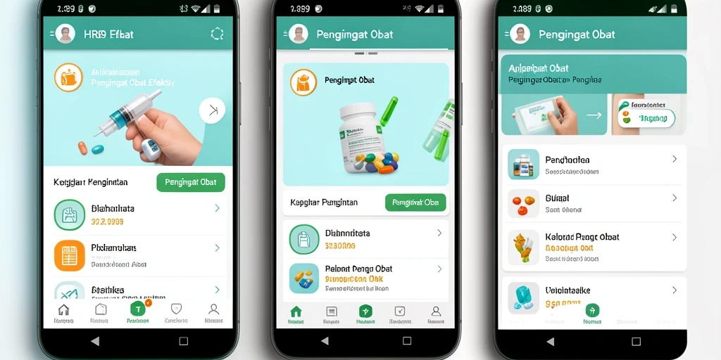 Tampilan antarmuka aplikasi HR89 untuk pengingat obat yang efektif.