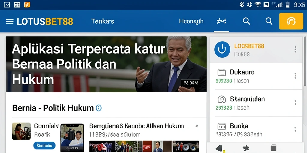 Tampilan antarmuka LOTUSBET88 yang bersih dan informatif.