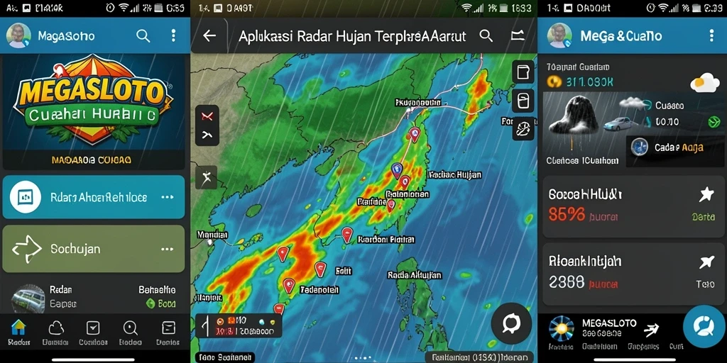 Antarmuka MEGASLOTO menampilkan informasi Radar Hujan secara jelas.