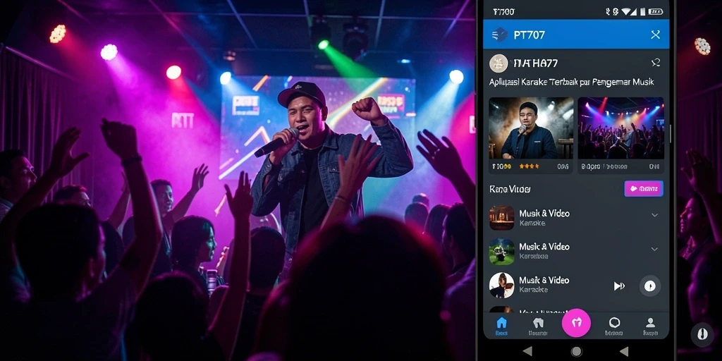 Antarmuka PT707 yang menarik untuk pengalaman Karaoke maksimal.