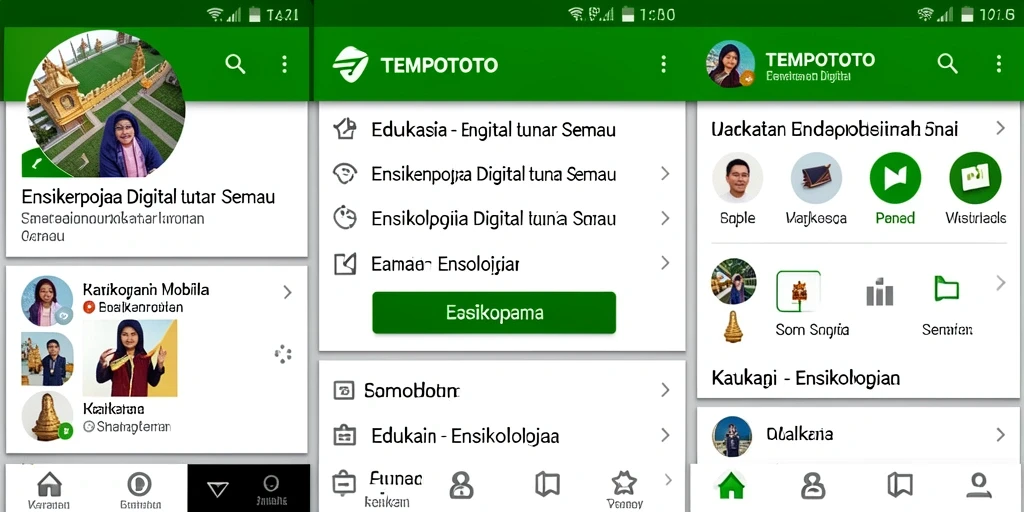 Tampilan antarmuka aplikasi TEMPOTOTO yang menarik dan informatif.