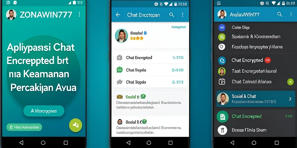 Antarmuka pengguna ZONAWIN777 dengan fitur Chat Encrypted yang terjamin.